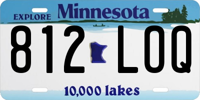MN license plate 812LOQ