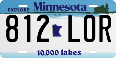 MN license plate 812LOR
