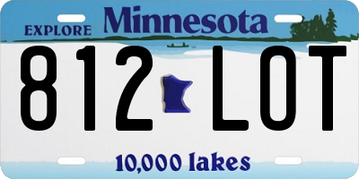 MN license plate 812LOT