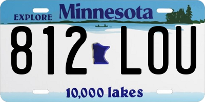 MN license plate 812LOU