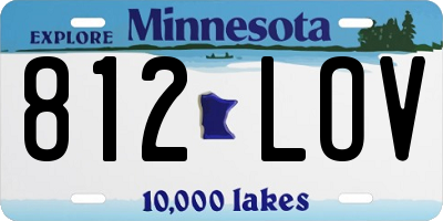 MN license plate 812LOV
