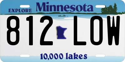 MN license plate 812LOW