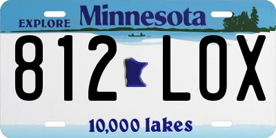 MN license plate 812LOX