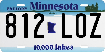 MN license plate 812LOZ