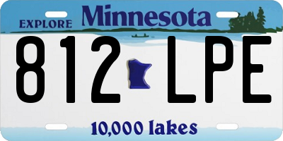 MN license plate 812LPE