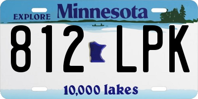 MN license plate 812LPK