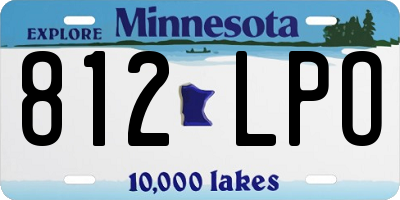 MN license plate 812LPO