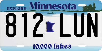 MN license plate 812LUN
