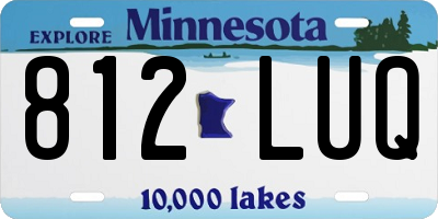 MN license plate 812LUQ