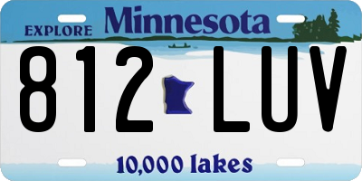 MN license plate 812LUV