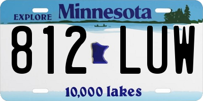 MN license plate 812LUW