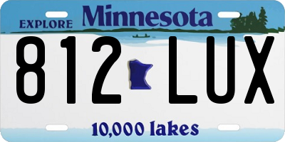MN license plate 812LUX