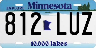 MN license plate 812LUZ
