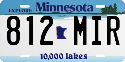 MN license plate 812MIR