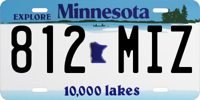 MN license plate 812MIZ