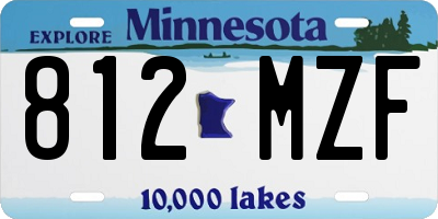 MN license plate 812MZF