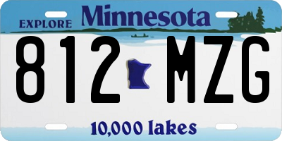 MN license plate 812MZG