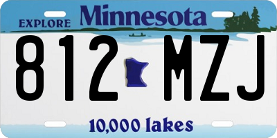 MN license plate 812MZJ