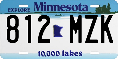 MN license plate 812MZK