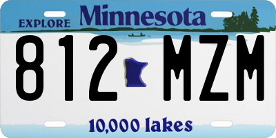 MN license plate 812MZM