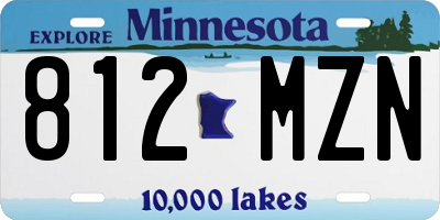 MN license plate 812MZN