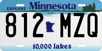 MN license plate 812MZQ