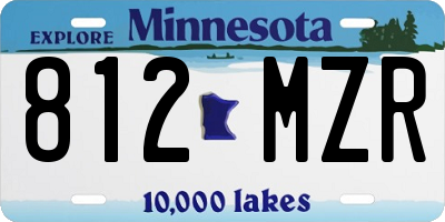 MN license plate 812MZR