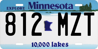 MN license plate 812MZT