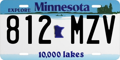 MN license plate 812MZV