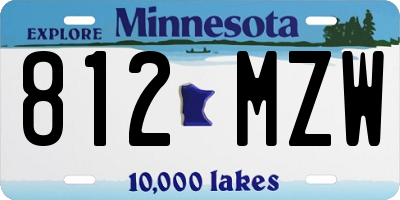 MN license plate 812MZW