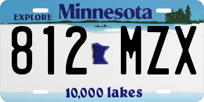 MN license plate 812MZX