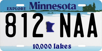MN license plate 812NAA