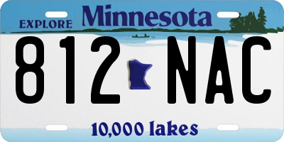 MN license plate 812NAC