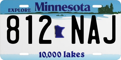 MN license plate 812NAJ