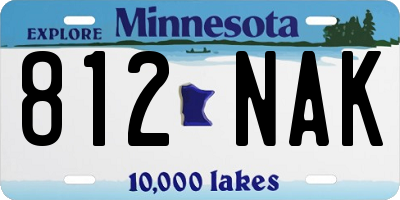MN license plate 812NAK