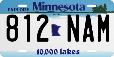 MN license plate 812NAM