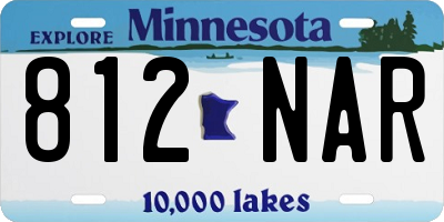 MN license plate 812NAR