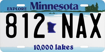 MN license plate 812NAX
