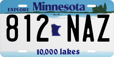 MN license plate 812NAZ