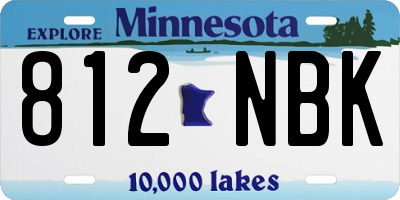 MN license plate 812NBK
