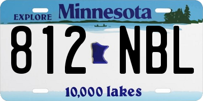 MN license plate 812NBL