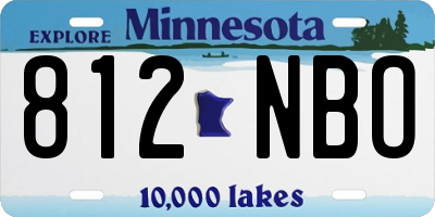 MN license plate 812NBO