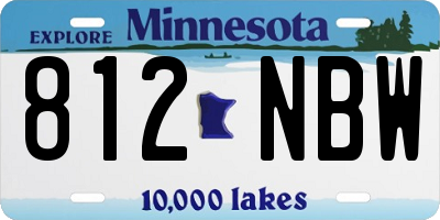 MN license plate 812NBW