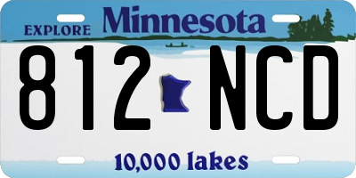 MN license plate 812NCD