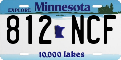 MN license plate 812NCF