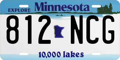 MN license plate 812NCG