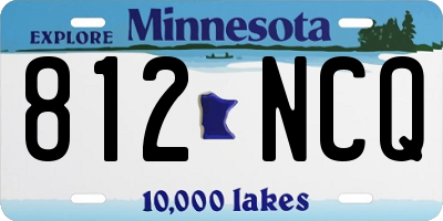 MN license plate 812NCQ
