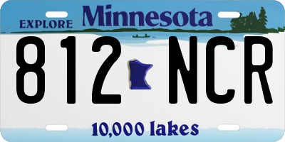 MN license plate 812NCR