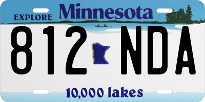 MN license plate 812NDA