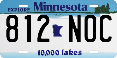 MN license plate 812NOC